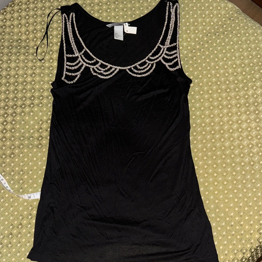 Embellished H&M black tank top